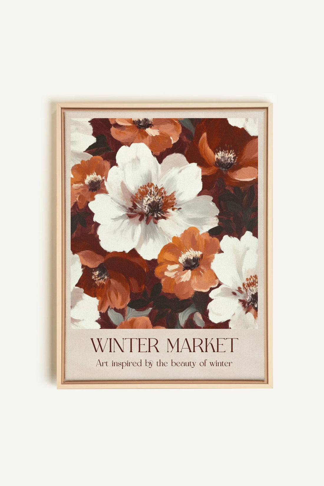OLEKA CANVAS - MARCHÉ HIVERNAL I, Oeuvre sur toile étirée, encadré Naturel Clair