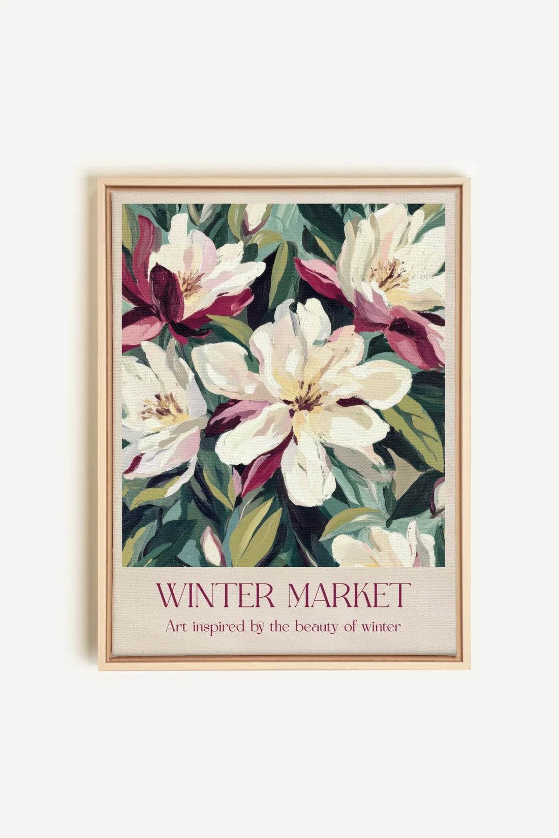 OLEKA CANVAS - MARCHÉ HIVERNAL II, Oeuvre sur toile étirée, encadré Naturel Clair