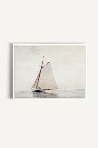OLEKA CANVAS - MARÉE DOUCE, Oeuvre sur toile étirée, encadré Blanc