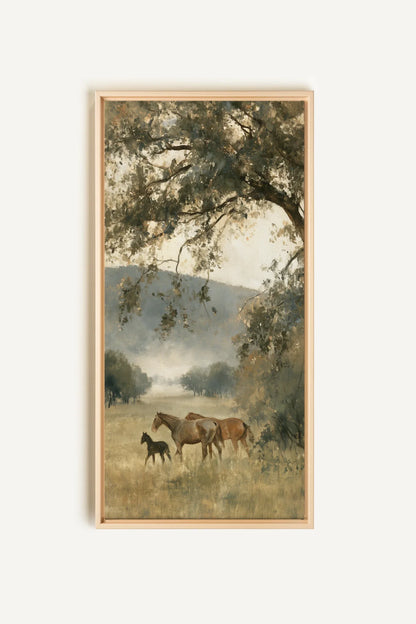 MEADOW FAMILY toile étirée encadré naturel clair
