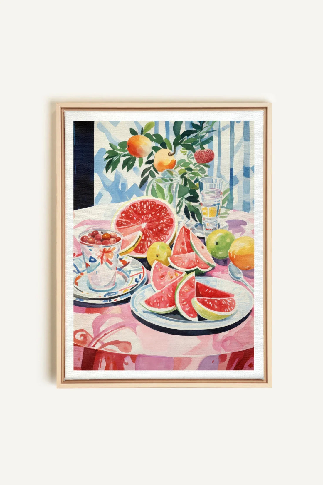 OLEKA CANVAS - MELON OASIS HARVEST, Oeuvre sur toile étirée, encadré Naturel Clair