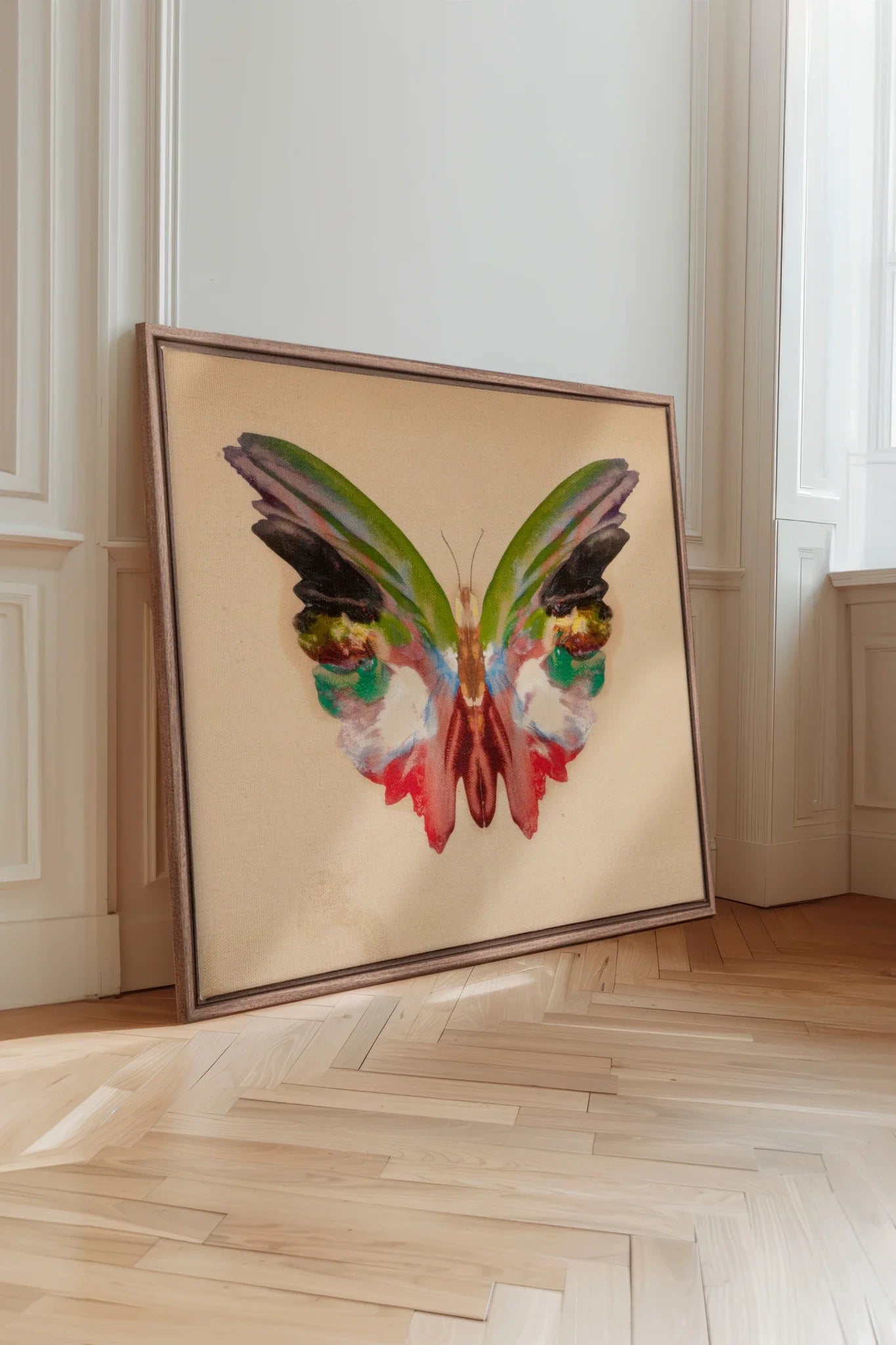 MÉTAMORPHOSE, Oeuvre sur toile étirée, encadré Brun Chêne