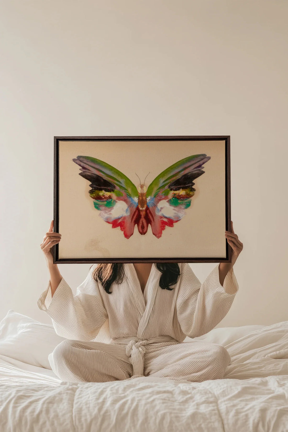 MÉTAMORPHOSE, Oeuvre sur toile étirée, encadré Brun Noyer