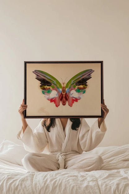 MÉTAMORPHOSE, Oeuvre sur toile étirée, encadré Brun Noyer