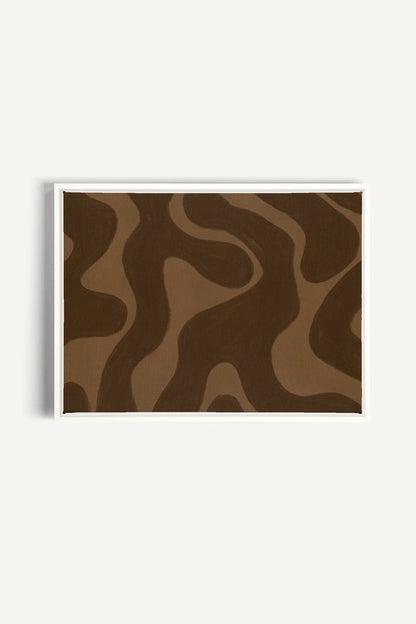 OLEKA CANVAS - MINERAL FLOW, Oeuvre sur toile étirée, encadré Blanc