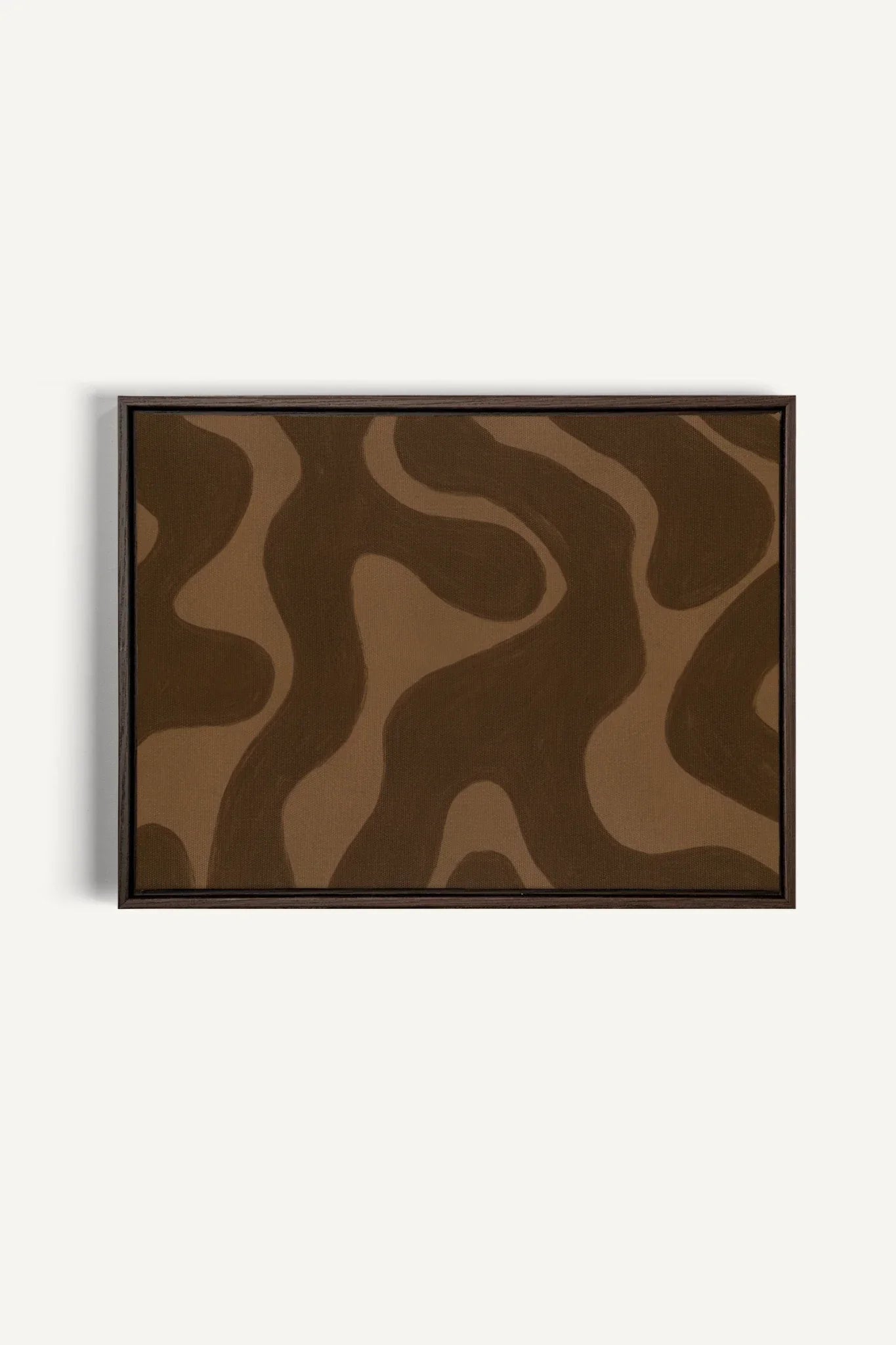 OLEKA CANVAS - MINERAL FLOW, Oeuvre sur toile étirée, encadré Brun Noyer