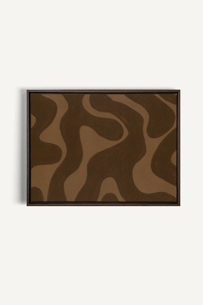 OLEKA CANVAS - MINERAL FLOW, Oeuvre sur toile étirée, encadré Brun Noyer