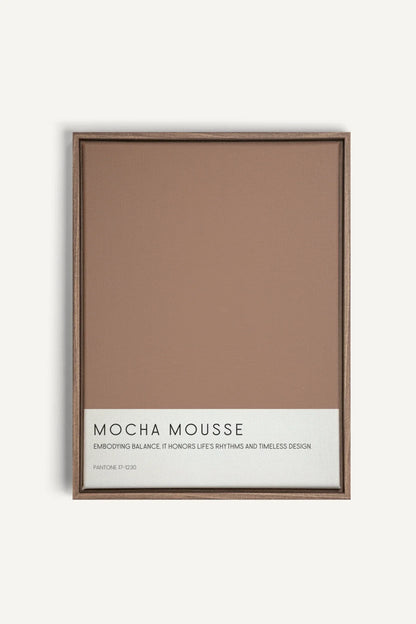 OLEKA CANVAS - MOCHA MOUSSE, Oeuvre sur toile étirée, encadré Brun Chêne