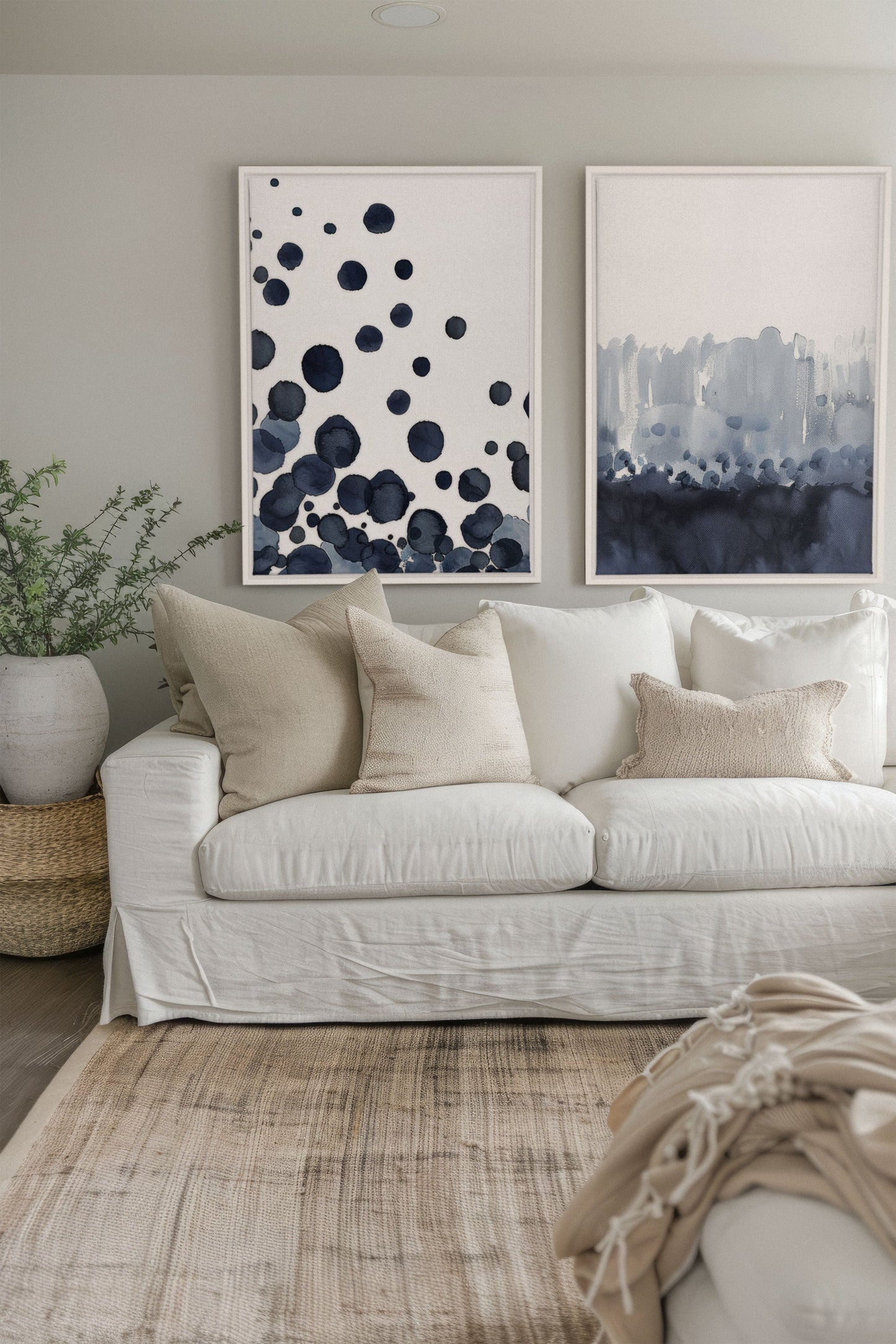 OCEAN MIST DUO (2 works on stretched canvas)