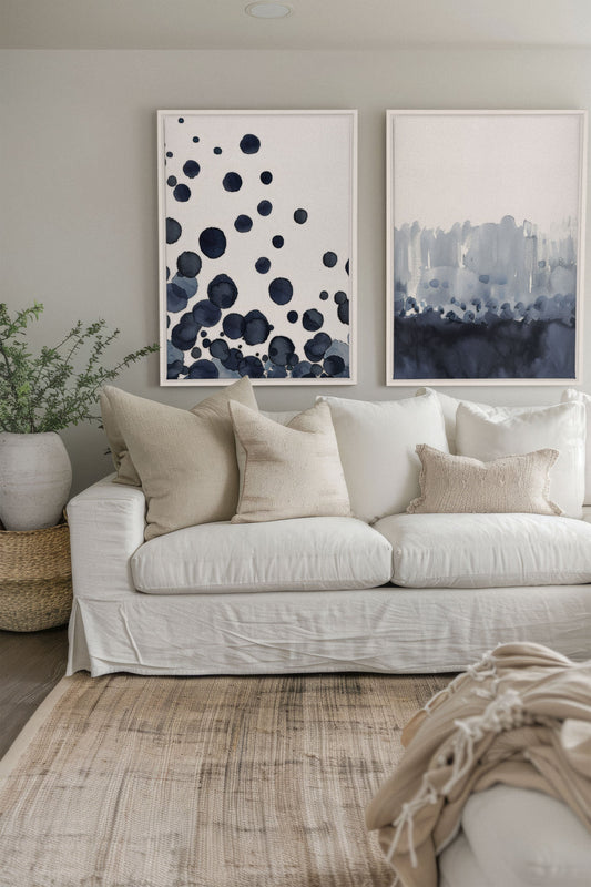 OCEAN MIST DUO (2 works on stretched canvas)