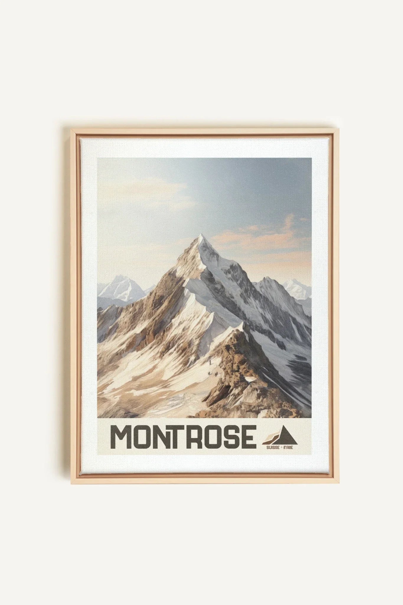 OLEKA CANVAS - MONT ROSE, Oeuvre sur toile étirée, encadré Naturel Clair