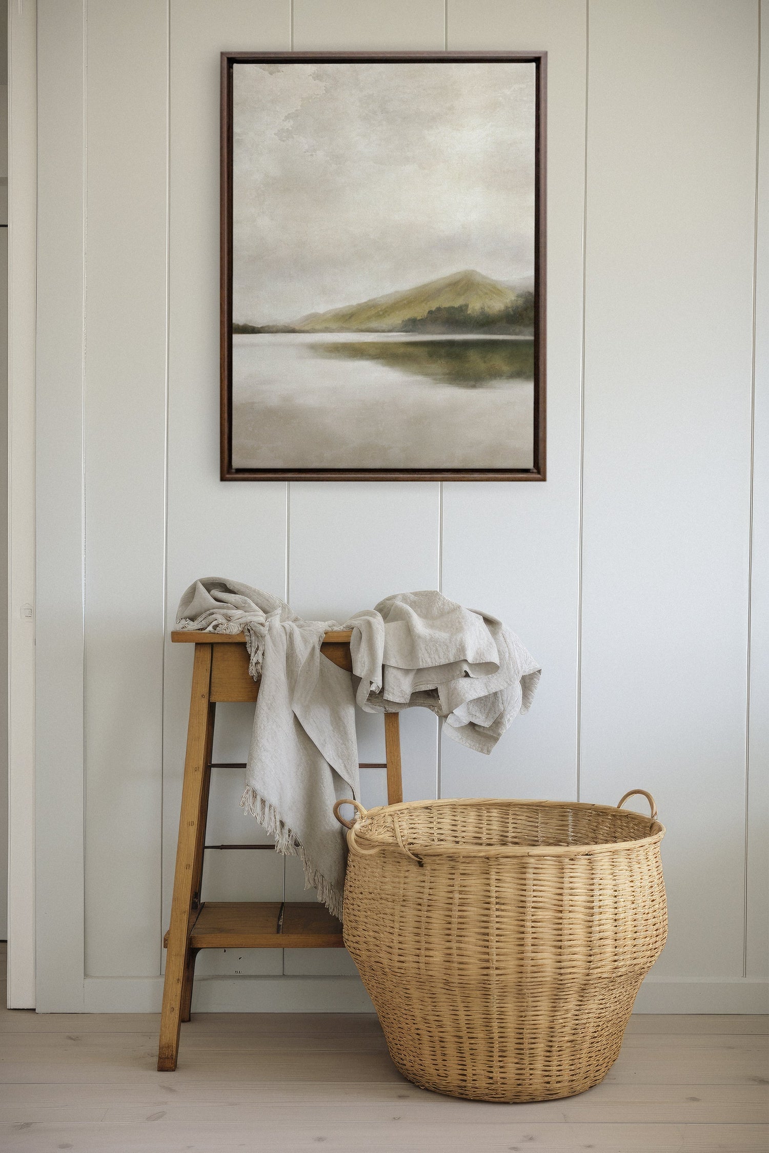 OLEKA CANVAS - REFLETS, Oeuvre sur toile étirée, encadré Brun Noyer