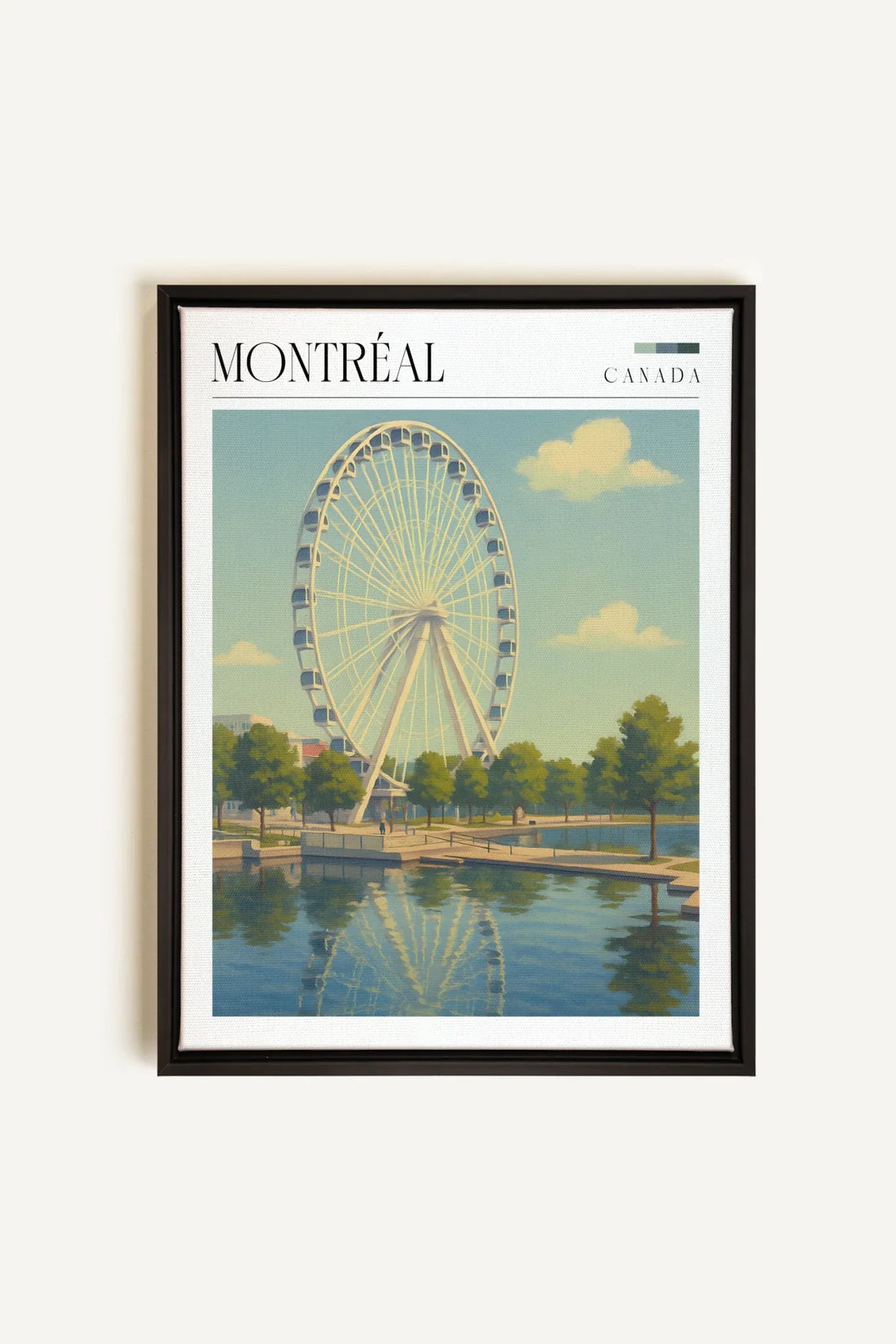 OLEKA CANVAS - MONTRÉAL, Oeuvre sur toile étirée, encadré Noir