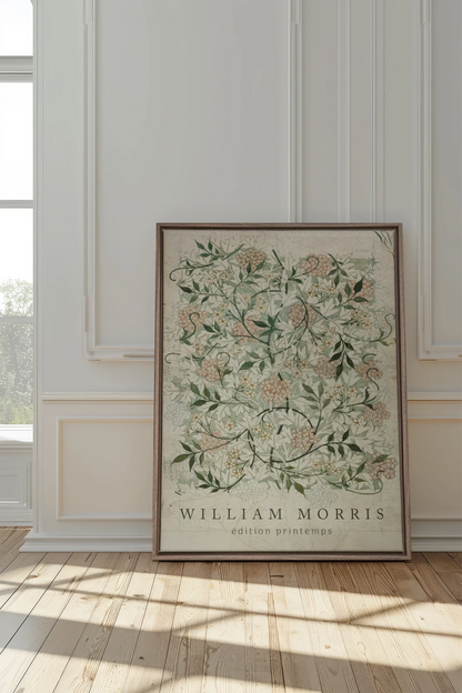 MORRIS GARDEN, Oeuvre sur toile étirée, encadré Brun Chêne