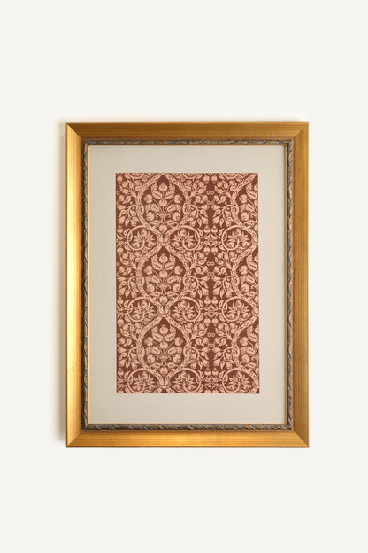 MOTIF ANCIEN, Oeuvre sur toile rigide, encadré Vintage Or