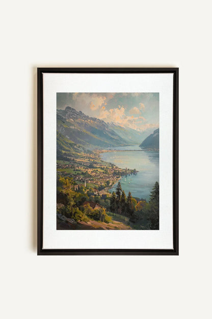 OLEKA CANVAS - MOUNTAIN RETREAT, Oeuvre sur toile étirée, encadré Noir
