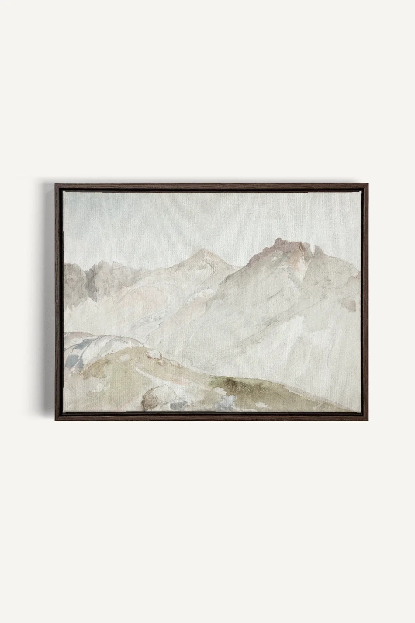OLEKA CANVAS - MOUNTAIN VIEW, Oeuvre sur toile étirée, encadré Brun Noyer