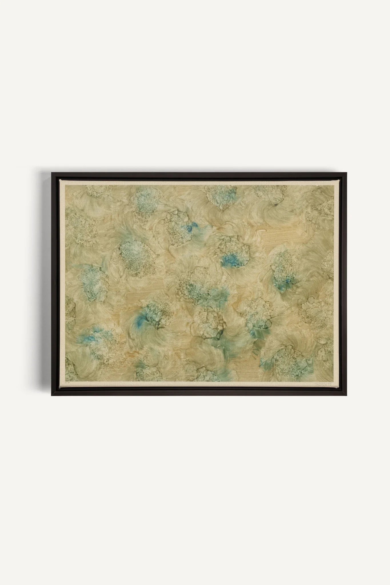 MOUSSE FLORALE, Oeuvre sur toile étirée, encadré Noir