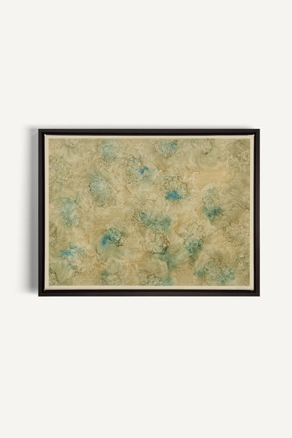 MOUSSE FLORALE, Oeuvre sur toile étirée, encadré Noir