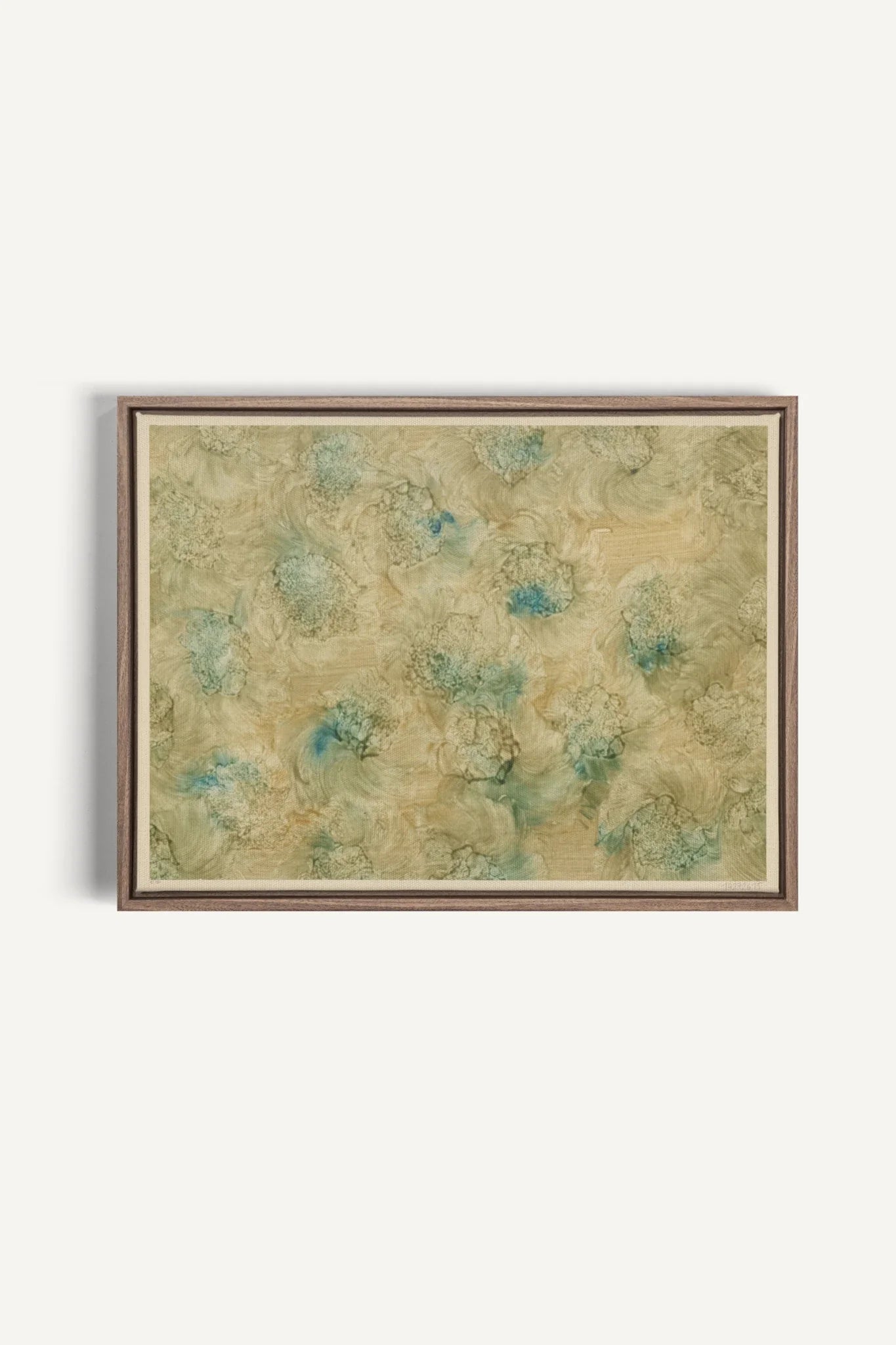 MOUSSE FLORALE, Oeuvre sur toile étirée, encadré Brun Chêne