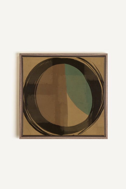 MOVING LINES, Oeuvre sur toile étirée, encadré Brun Chêne