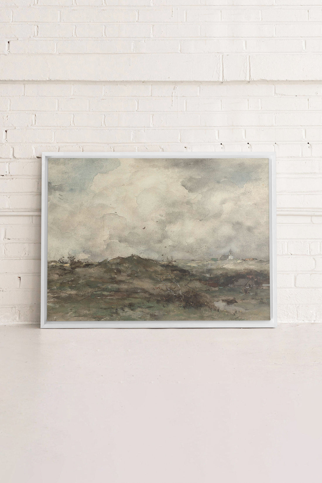 OLEKA CANVAS - SHORELINE, Oeuvre sur toile étirée, encadré Blanc