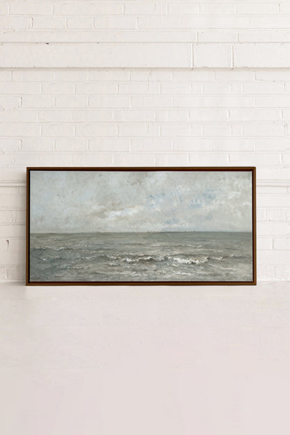 OLEKA CANVAS - SIGNATURE SEASCAPE, Oeuvre sur toile étirée, encadré Brun Noyer
