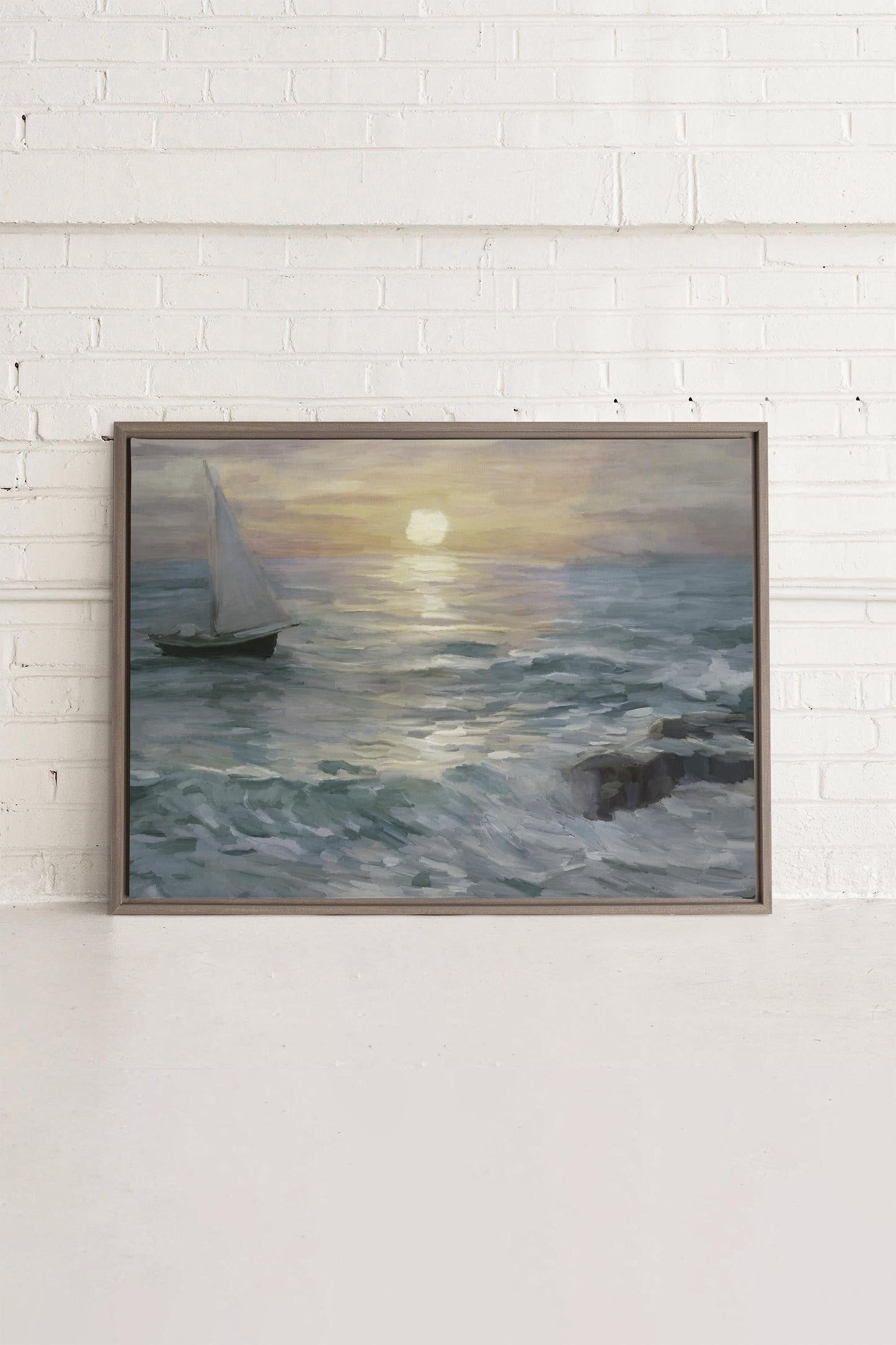 Sailing in the sunset, Work on stretched canvas