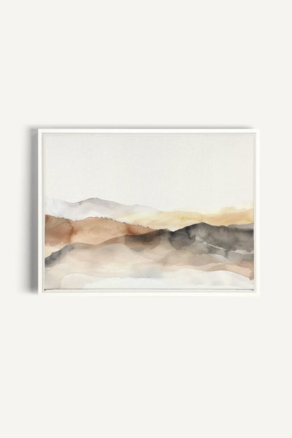 OLEKA CANVAS - MUTED LINES, Oeuvre sur toile étirée, encadré Blanc