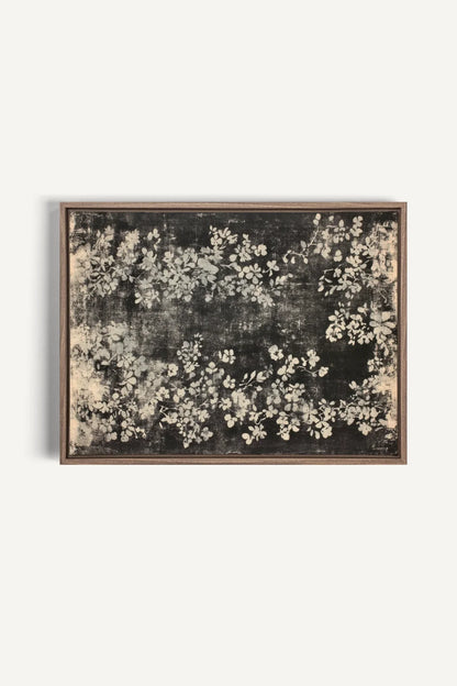 OLEKA CANVAS - MYSTERIOUS GARDEN, Oeuvre sur toile étirée, encadré Brun Chêne
