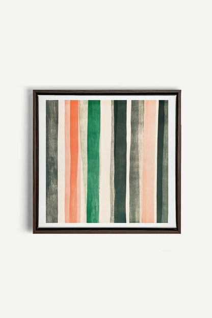 NATURAL LINES, Oeuvre sur toile étirée, encadré Brun Noyer