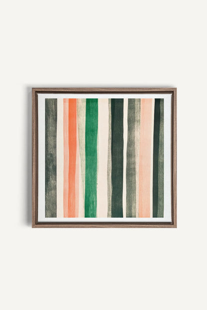NATURAL LINES, Artwork on stretched canvas, framed in Brown Oak