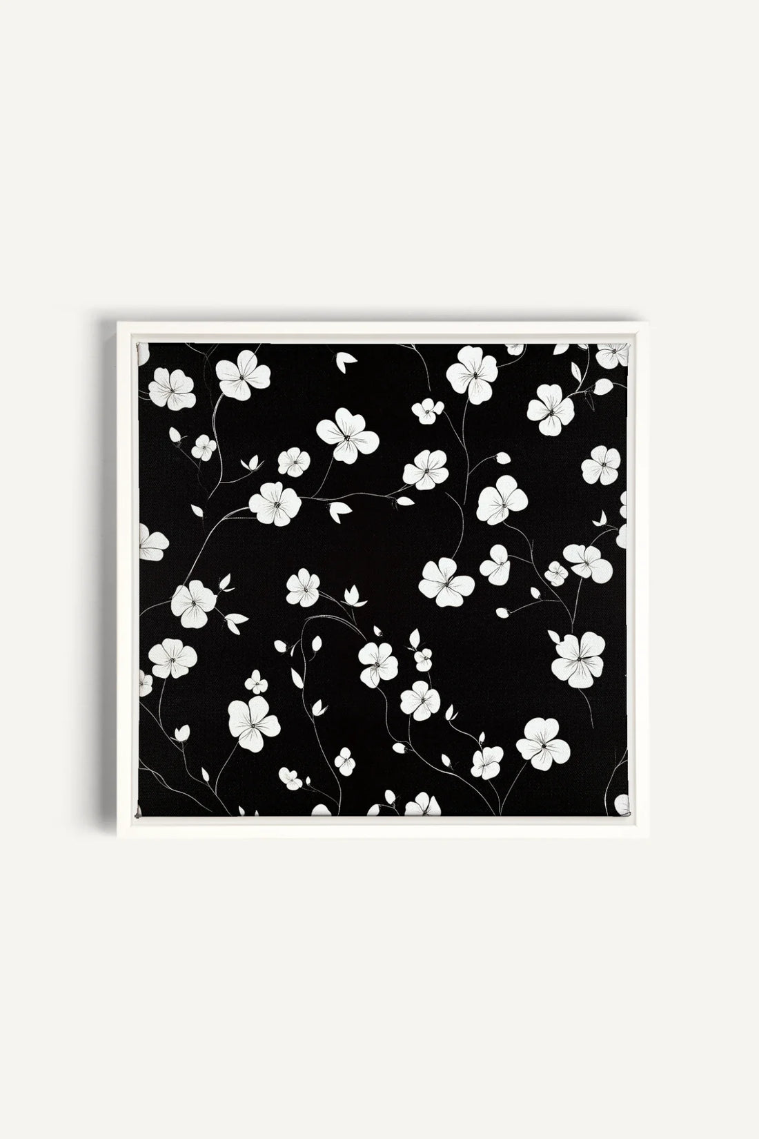 NOCTURNAL BLOOMS, Oeuvre sur toile étirée, encadré Blanc