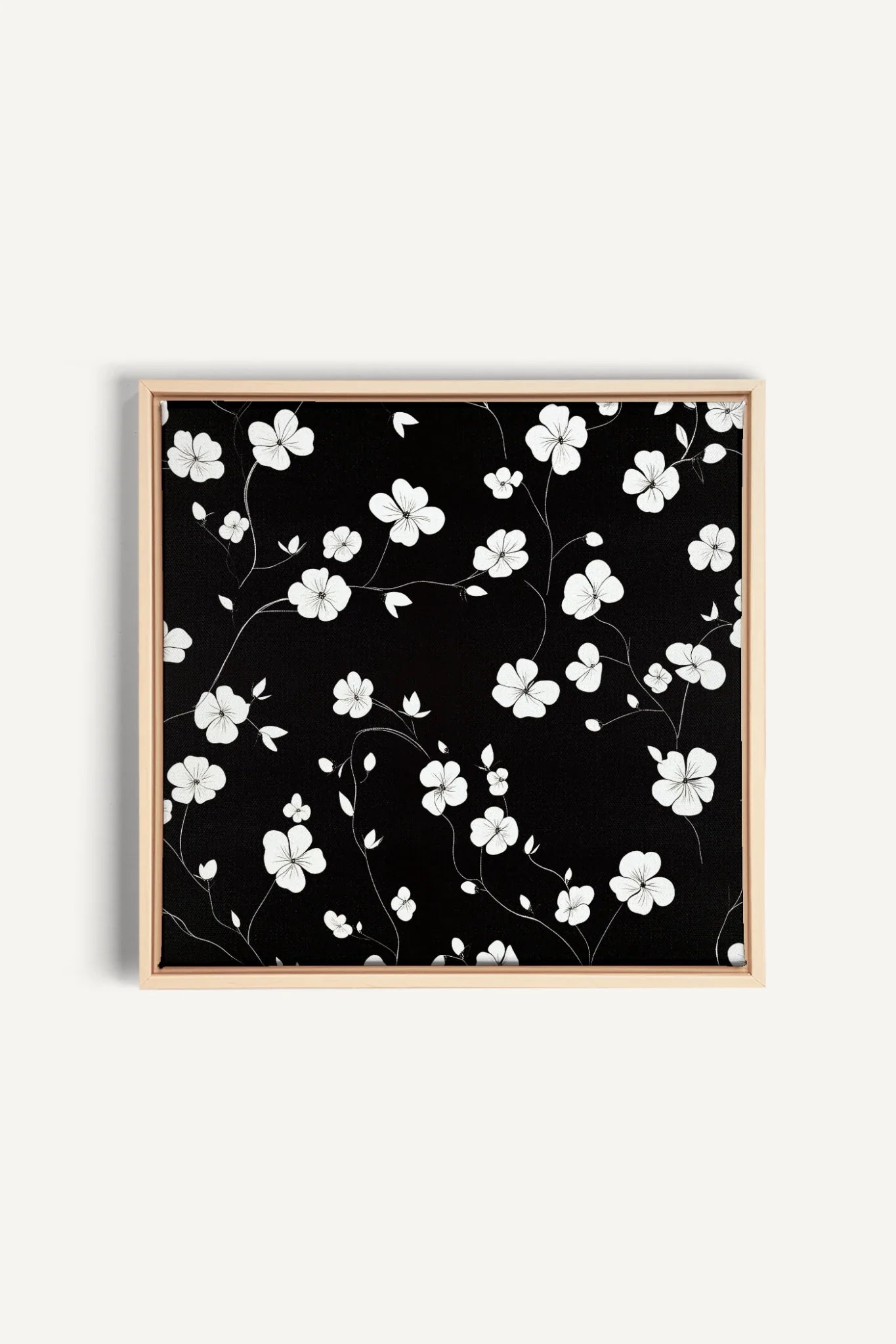 NOCTURNAL BLOOMS, Oeuvre sur toile étirée, encadré Naturel Clair
