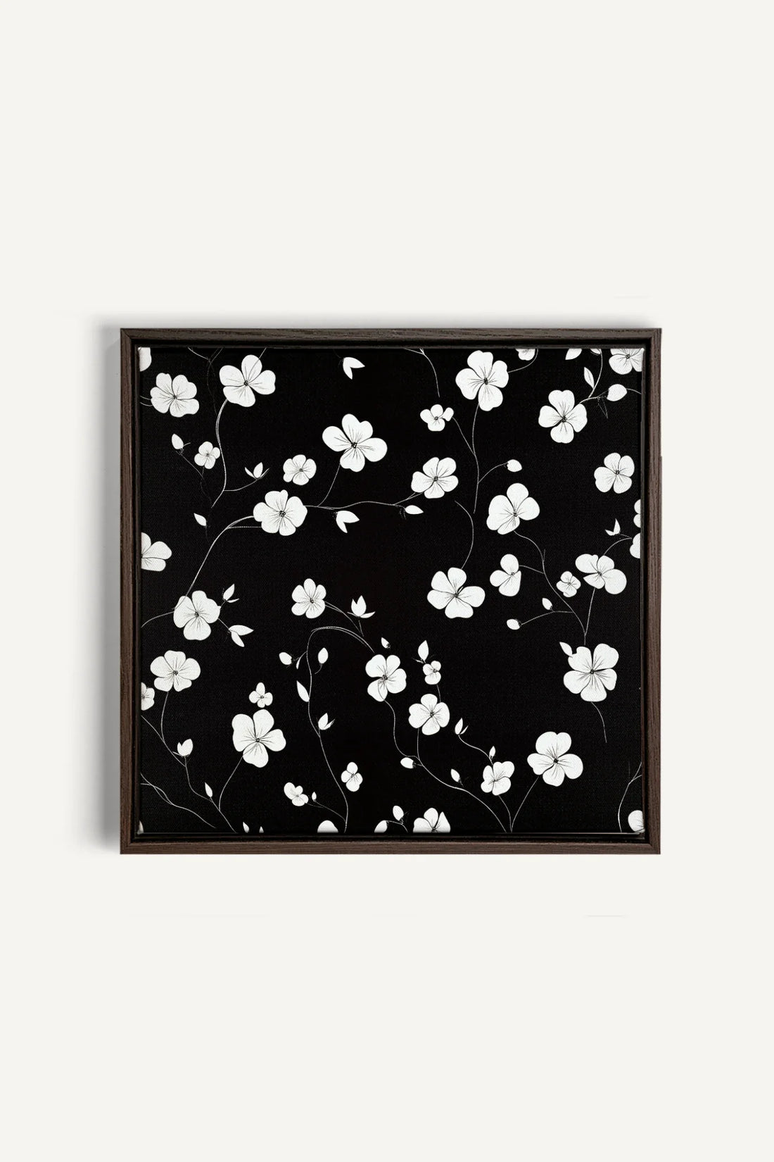 NOCTURNAL BLOOMS, Oeuvre sur toile étirée, encadré Brun Noyer