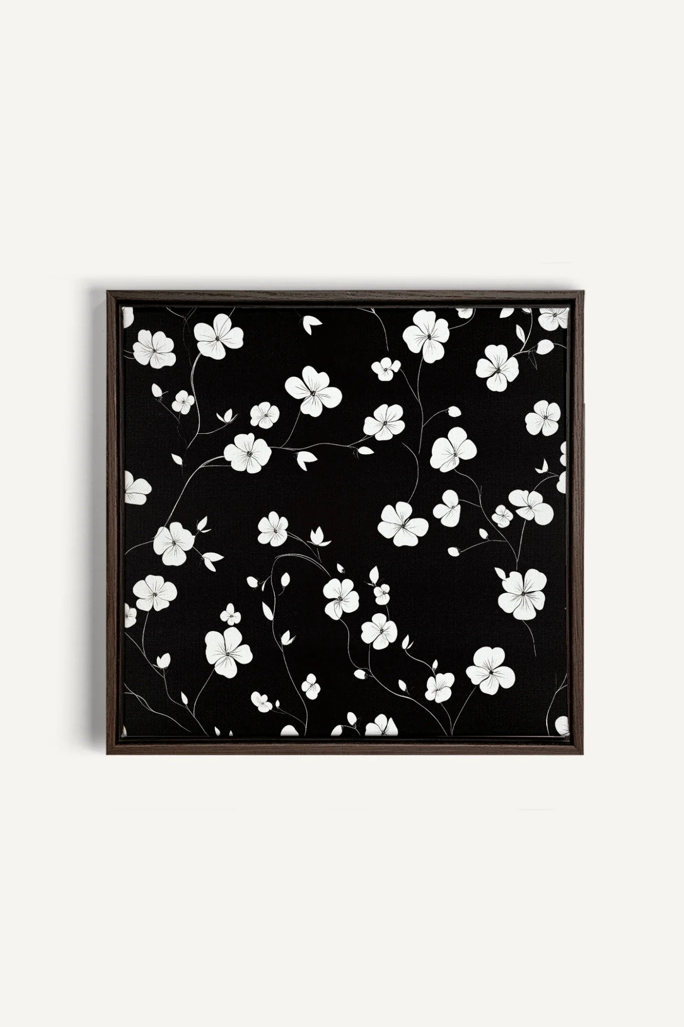 NOCTURNAL BLOOMS, Oeuvre sur toile étirée, encadré Brun Noyer