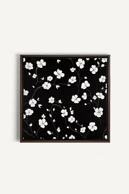 NOCTURNAL BLOOMS, Oeuvre sur toile étirée, encadré Brun Noyer