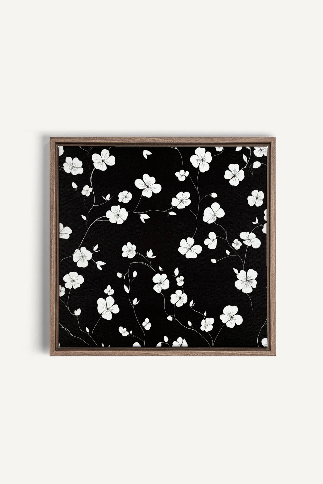 NOCTURNAL BLOOMS, Oeuvre sur toile étirée, encadré Brun Chêne