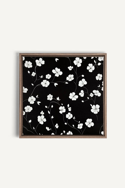 NOCTURNAL BLOOMS, Oeuvre sur toile étirée, encadré Brun Chêne