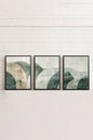 GREEN ELEGANCE TRIO (3 works on stretched canvas)
