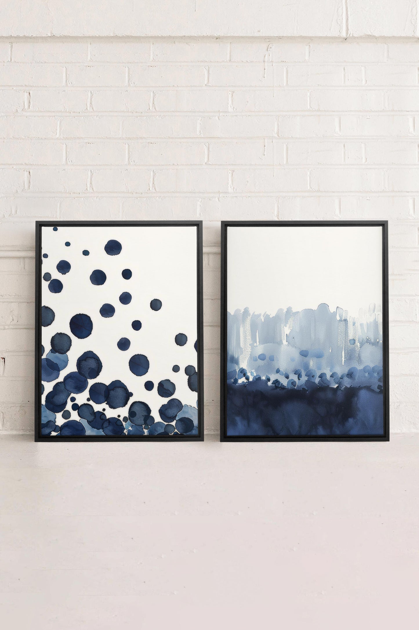 OCEAN MIST DUO (2 works on stretched canvas)