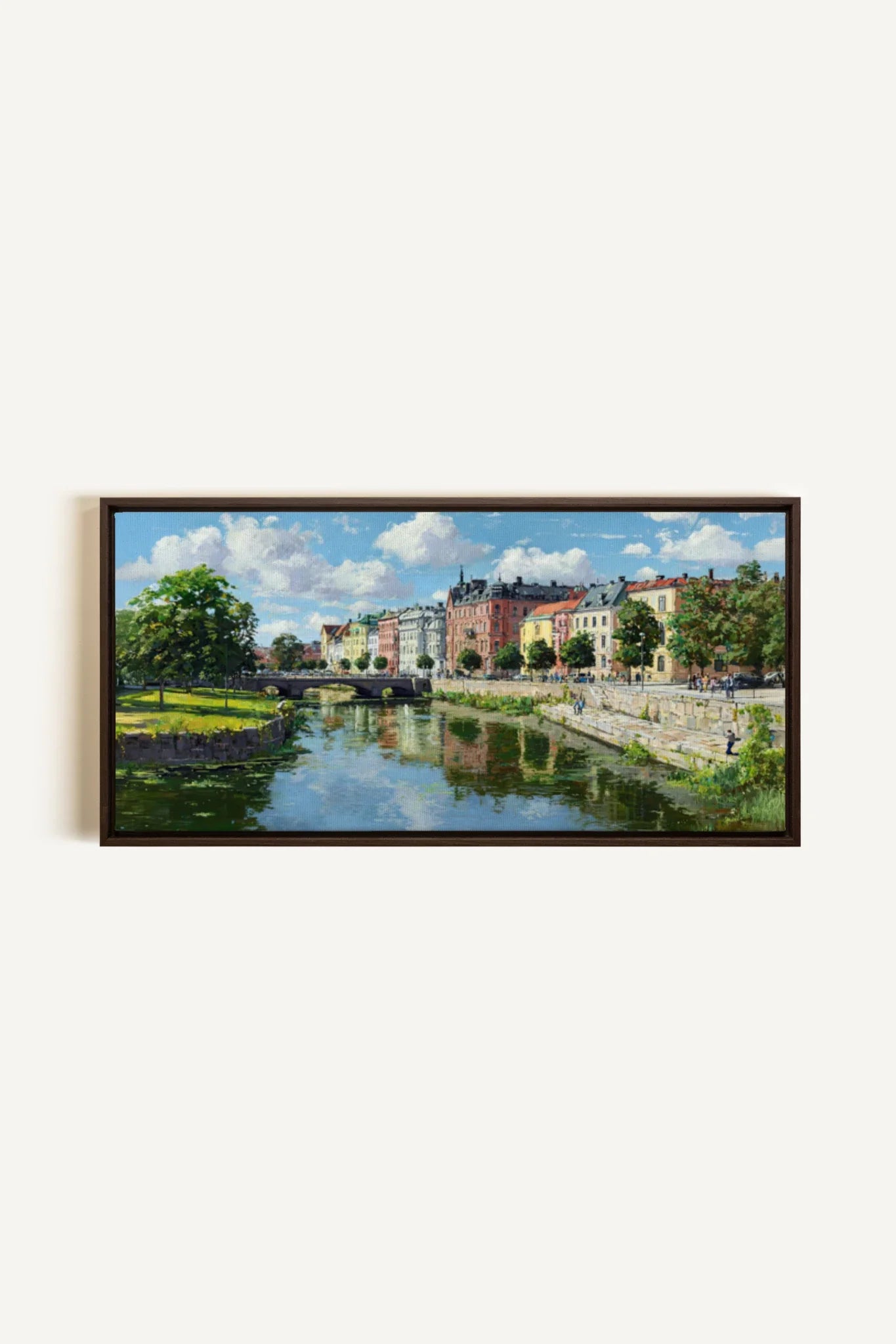 NORTHERN CALM, Artwork on stretched canvas, framed in Walnut Brown