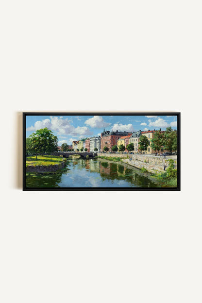 NORTHERN CALM, Artwork on stretched canvas, framed in black