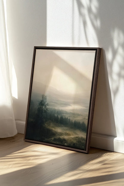 NORTHERN QUIET, Oeuvre sur toile étirée, encadré Brun Noyer
