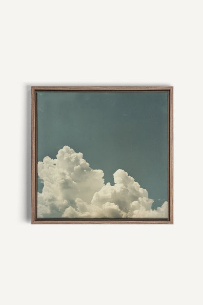 NOSTALGIC SKY, Oeuvre sur toile étirée, encadré Brun Chêne
