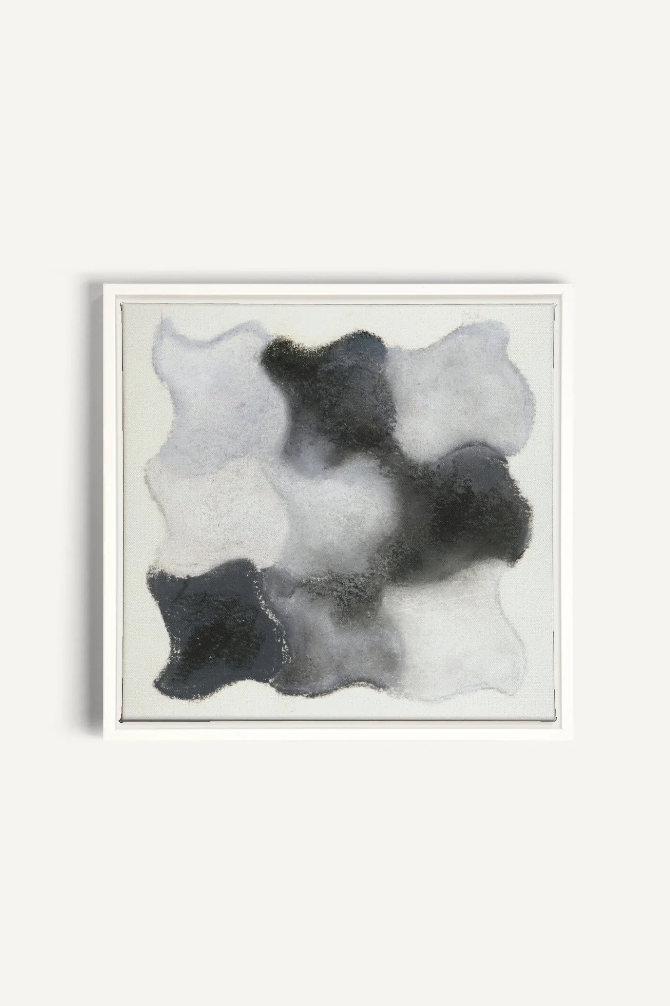 NUANCES FONDUES, Oeuvre sur toile étirée, encadré Blanc