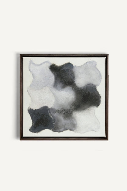 NUANCES FONDUES, Oeuvre sur toile étirée, encadré Brun Noyer