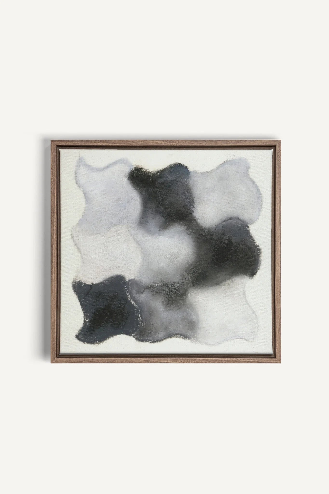 NUANCES FONDUES, Oeuvre sur toile étirée, encadré Brun Chêne