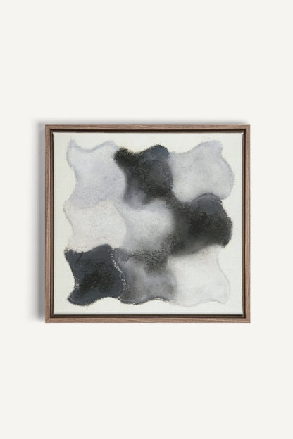 NUANCES FONDUES, Oeuvre sur toile étirée, encadré Brun Chêne