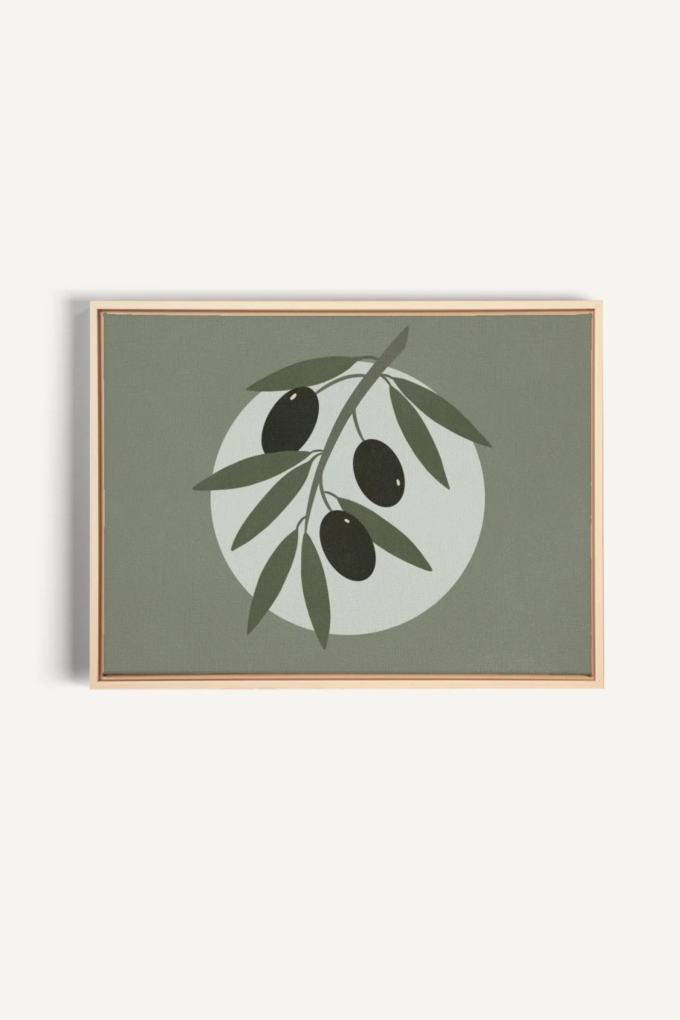 OLEKA CANVAS - OLIVE MOON, Oeuvre sur toile étirée, encadré Naturel Clair